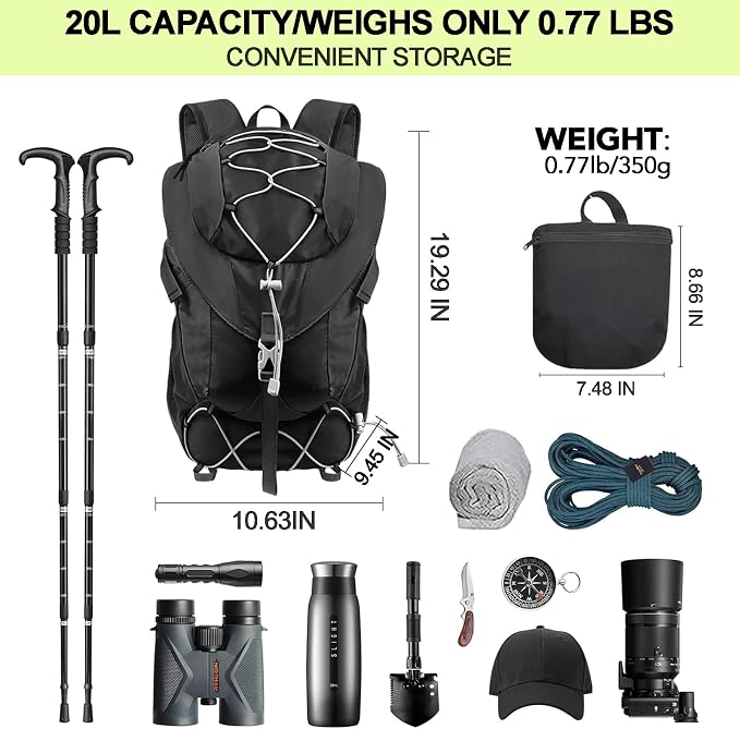 Seektop 20L Ultra Lightweight Waterproof Hiking Backpack Small Outdoor Foldable - Image 5