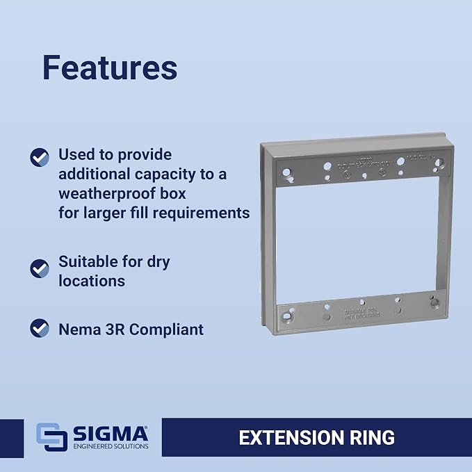 Sigma Engineered Solutions 14323 2-Gang Weatherproof Extension Ring - Image 2