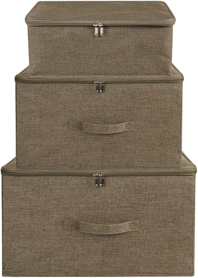 ANMINY 2PCS Storage Bins with Zipper Lids 51.9 Qt Lidded Fabric Storage Boxes - Image 5
