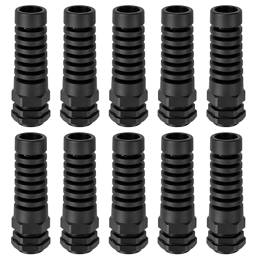 10 PCS PG9 Cable Gland, 4-8mm Clamp, Strain Relief | IP68 Waterproof Nylon Cord by FOCMKEAS