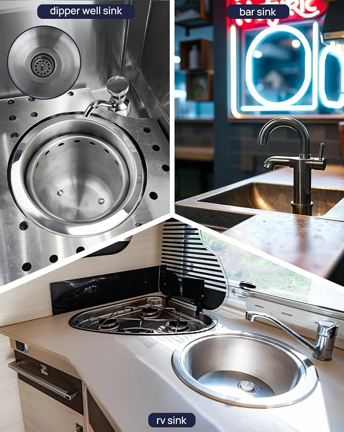 2-in rv Sink Drain Kit, Bar Sink Drain Strainer Basket Assembly - Image 6