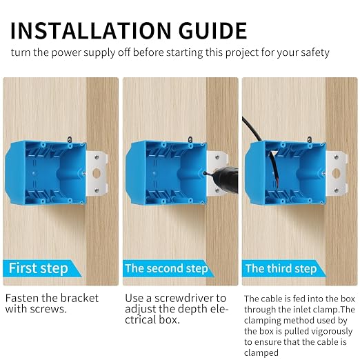 2 Gang Adjustable Plastic Outlet Box, 34 cu. in., 1 Pack | Blue PVC box - Image 6