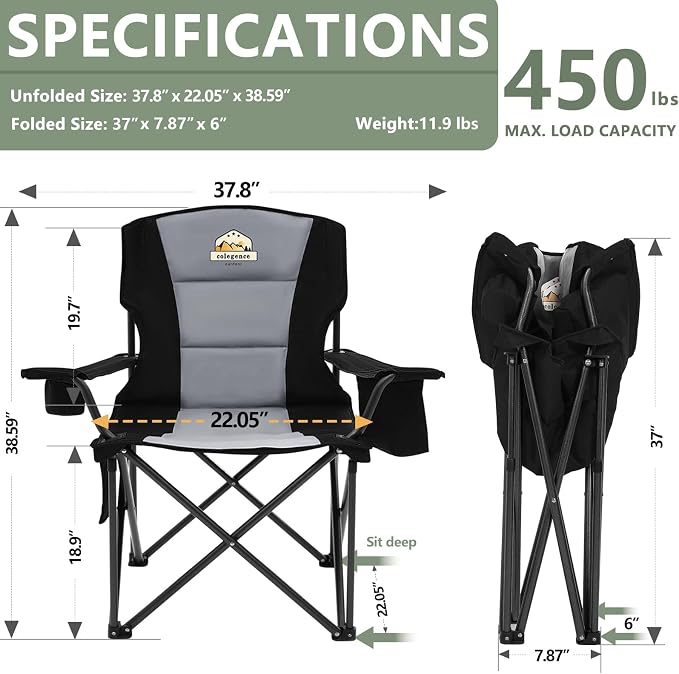 Oversized Folding Camping Chairs - Image 3