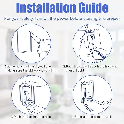 14-Pack-1-Gang PVC Electrical Outlet Box, 18 cu in Blue Switch Box - Image 4