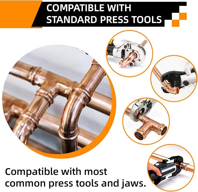 1/2" 90° Press Fittings Elbow for Copper Pipe Repair 10 Pack | Lead-free copper - Image 6
