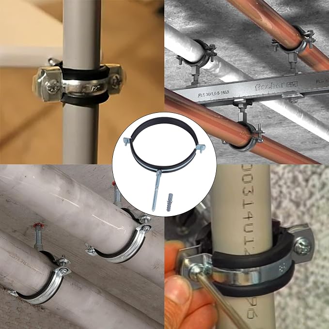 2 PCS Split Ring Pipe Hanger, Heavy Duty Adjustable Pipe Bracket Clamp - Image 6