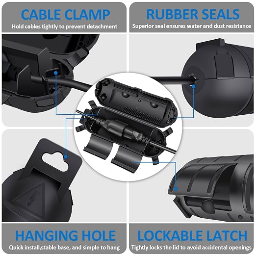 NineLeaf 5PK Outdoor Extension Cord Safety Cover, Weather Resistant Extension - Image 3