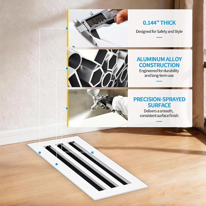 16x6 Modern AC Vent Cover, Decorative Air Vent Register Grille - Image 5