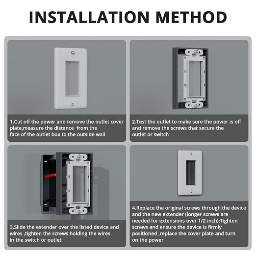 ABS 1/2 Inch Outlet Box Extender, Single Gang, 2 Pack | Single Gang Outlet Box - Image 6