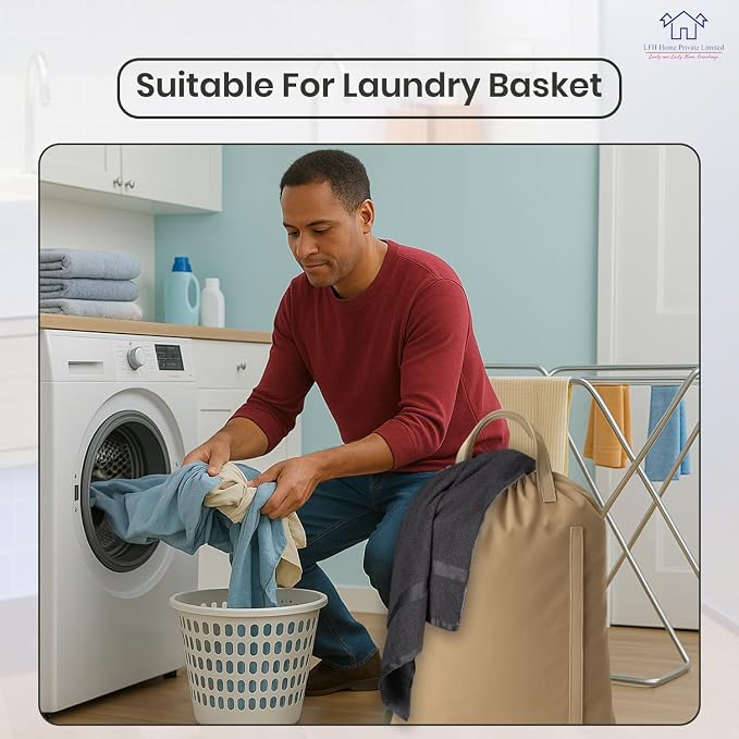 LFH Home Cotton Canvas Large Laundry Bag - Image 5