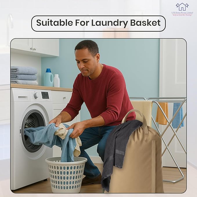 LFH Home Cotton Canvas Large Laundry Bag - Image 5
