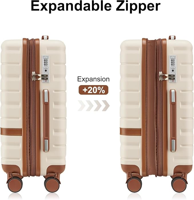 Carry on Luggage Sets with YKK Zippers, 20 Inch Expandable Carry-on Suitcase - Image 6