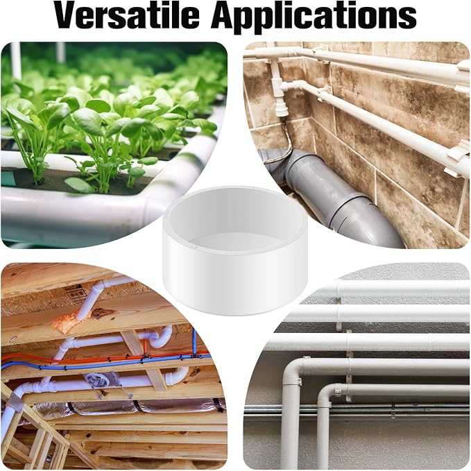 20 Packs 4 Inch PVC Pipe End Cap, Fits 4.5" OD Schedule 40 Furniture Grade - Image 5