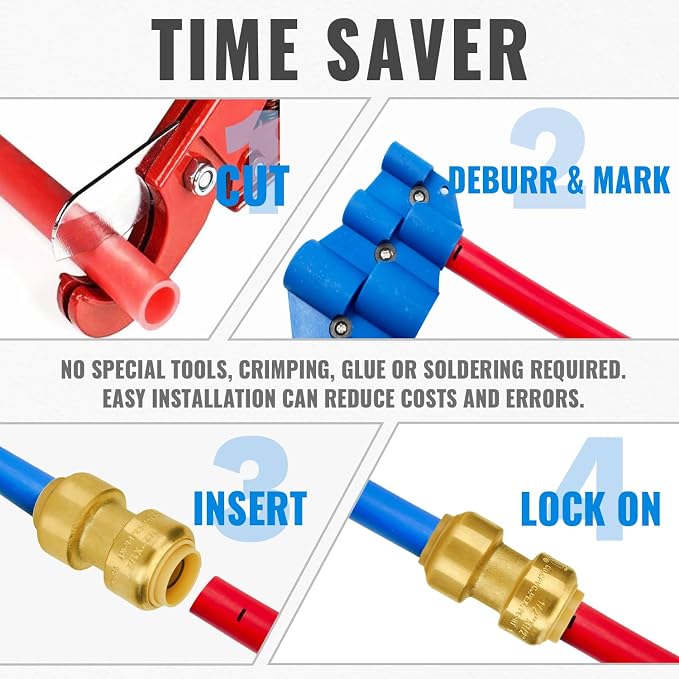 1/2 Inch Coupling, Push Pex Plumbing Fittings, - Image 5