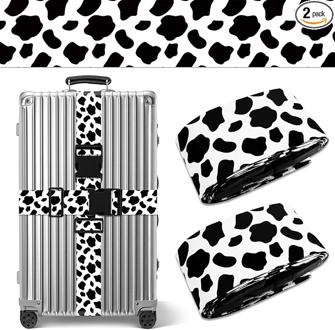 Cow Print Luggage Straps for Suitcases TSA Approved, Luggage Identifiers for by Unknown