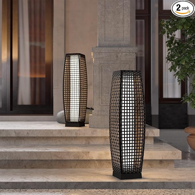 Grand patio 2-Piece Outdoor Floor Lamp Solar Powered Lantern Water-Resistant by GrandPatio