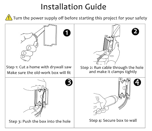 CLOUDY BAY Single Gang Electrical Outlet Box, 14 Cubic Inch Junction Box - Image 4