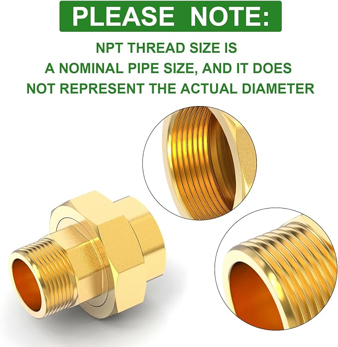 1PCS Brass Union，1" NPT Male x 1" NPT Female Brass Pipe Fitting - Image 3