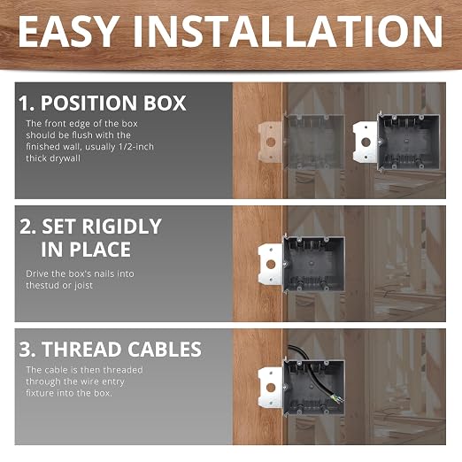 2-Gang Adjustable Plastic Box 3PCS 34 Cubic Inch ETL Listed 3 Pack | Adjustable - Image 4