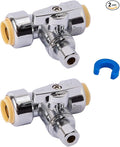 Service Tee Stop Valve, 1/2" Ptc x 1/2" Ptc x 1/4" Comp, Water Valve Shut Off by SUNGATOR