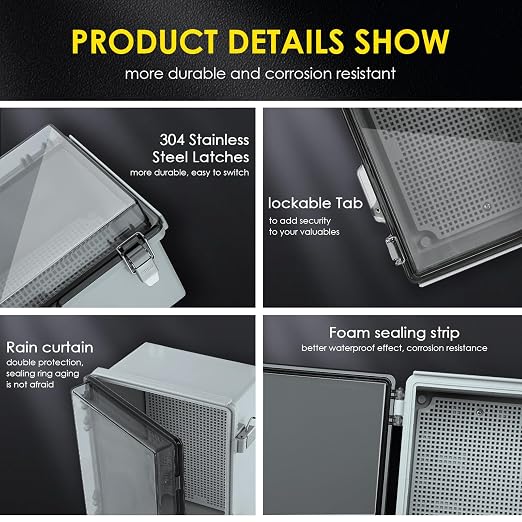 IP67 Outdoor Electrical Junction Box Waterproof 5.9"x5.9"x3.5" | Weatherproof - Image 4