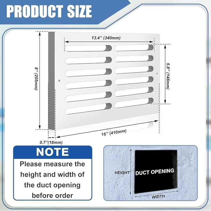 Leinuosen 4 Pcs 16 x 8 Inch Return Air Vent Cover Fit - Image 2
