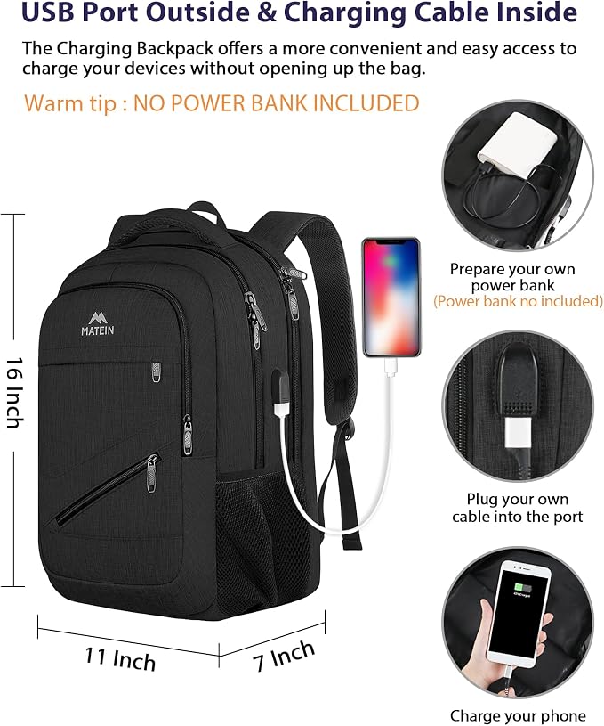 MATEIN 15.6 Inch Backpack for Men Women, 20 L Personal Item Casual Backpack - Image 4