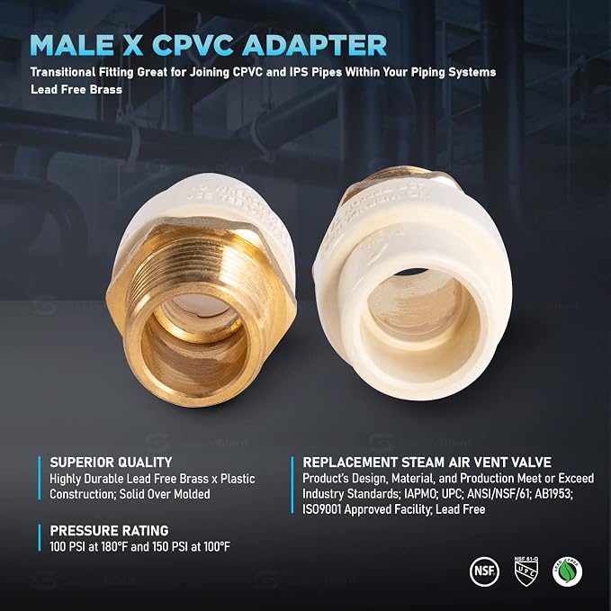 Supply Giant CSDQN300 Male x CPVC Adapter Transition Pipe Fitting Durable Over - Image 4