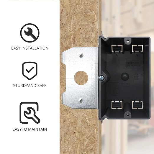 Single Gang Adjustable Electrical Box, 21 cu in, ETL Listed, 3 Pack | Gray PVC - Image 4