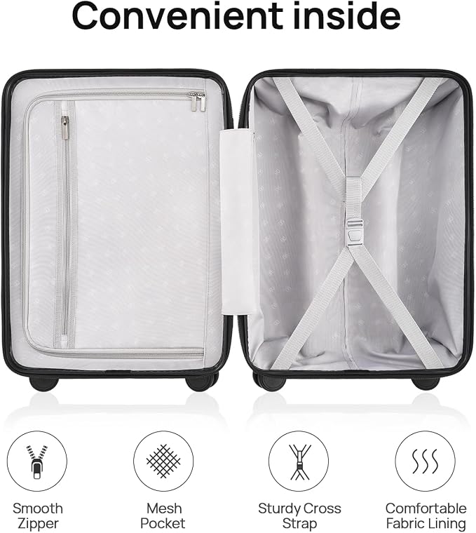 NINETYGO Medium Checked Luggage 24 Inch, Checking In Luggage - Image 9