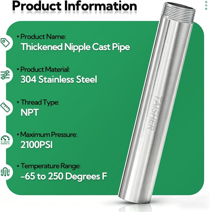 1pcs Thickened Nipple Cast Pipe 1" MNPT x 1" FNPT - Image 3