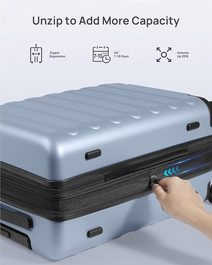 NINETYGO Medium Checked Luggage 24 Inch, Checking In Luggage - Image 5