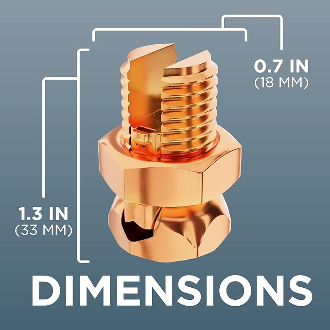 THE CIMPLE CO 10 Pack, Size #4 Copper Split-Bolt Connectors 4 AWG - Image 6