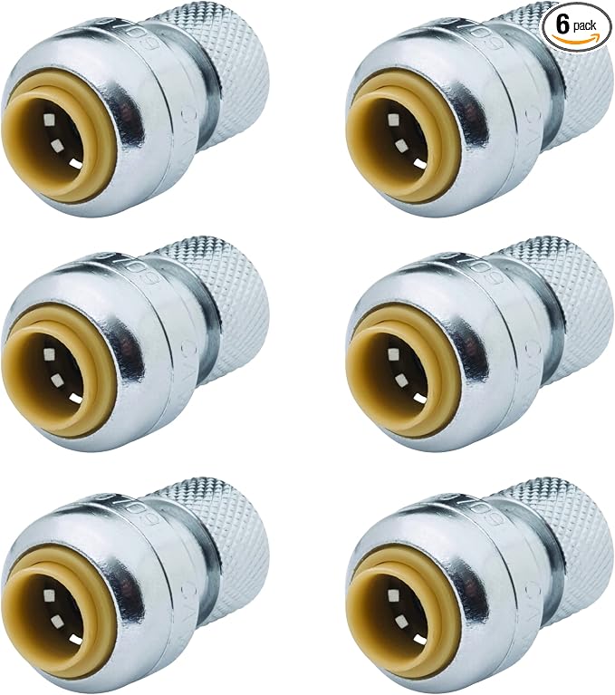 SharkBite 1/4 Inch x 3/8 Inch Compression Stop Valve Connector, Push to Connect by SharkBite
