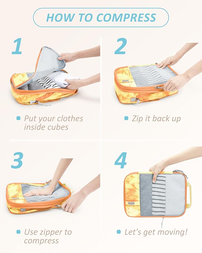 BAGSMART 6 Set /4 Set/2 Set Compression Packing Cubes - Image 7