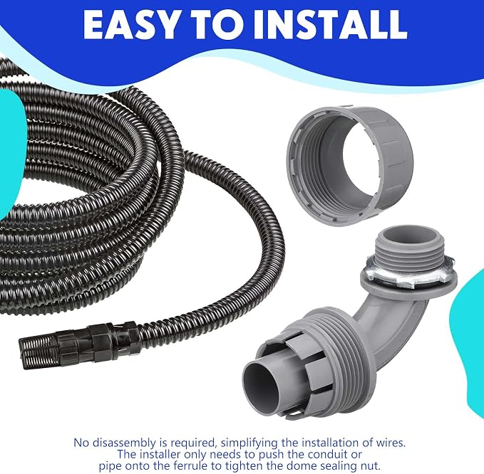 Liquid Tight Connector 3/4 Inch 90 Degree Non Metallic Flex Electrical Conduit - Image 6