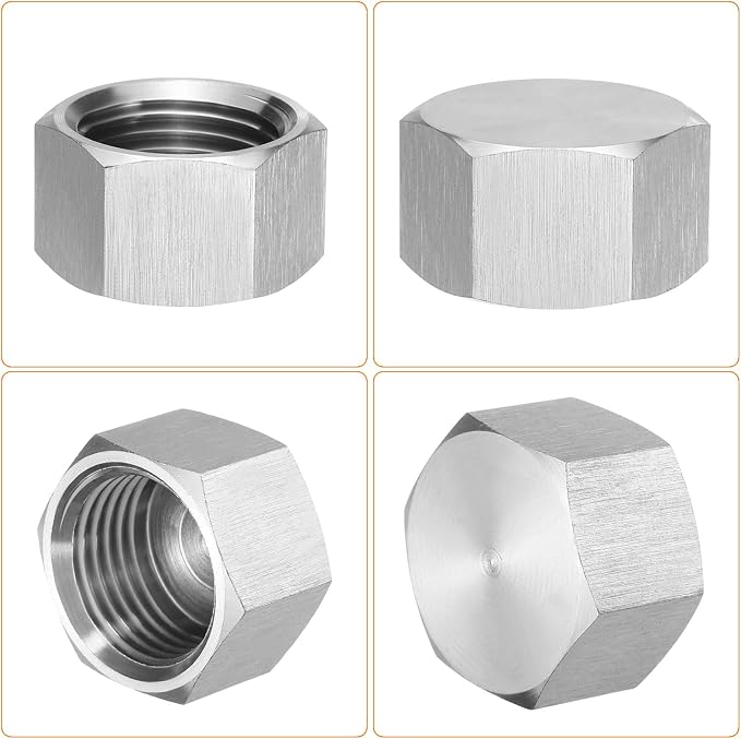 uxcell 2pcs Hex End Cap 304 Stainless Steel Nut - Image 4