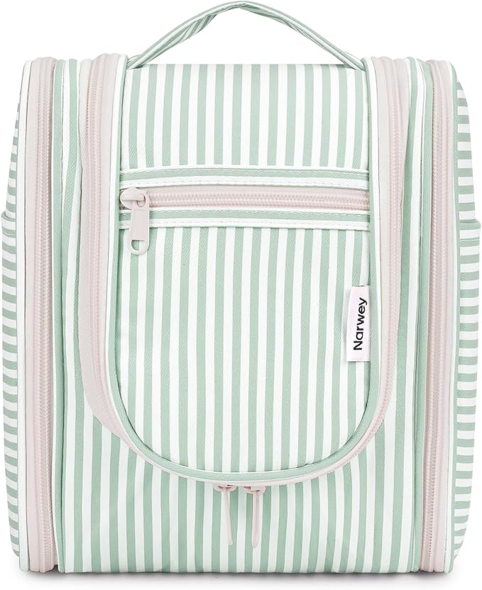 Narwey Small Striped Hanging Travel Toiletry Bag by Narwey