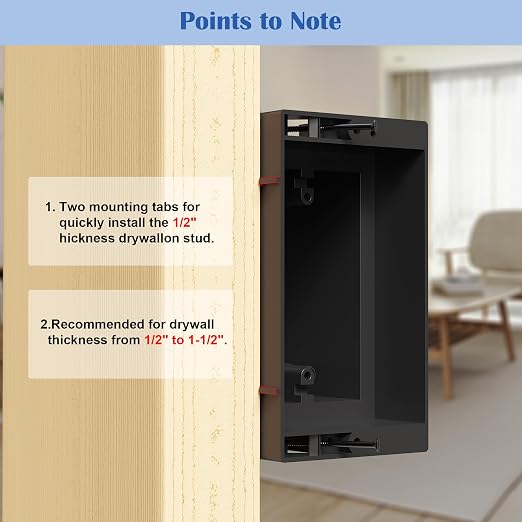 Recessed Outlet/Electrical Box Single Gang, - Image 4