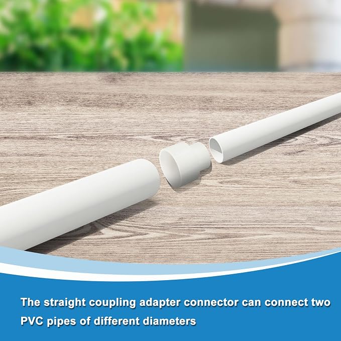 uxcell 2pcs UPVC Reducer Pipe Fitting, 40x50mm PVC Straight Pipe Coupling - Image 5