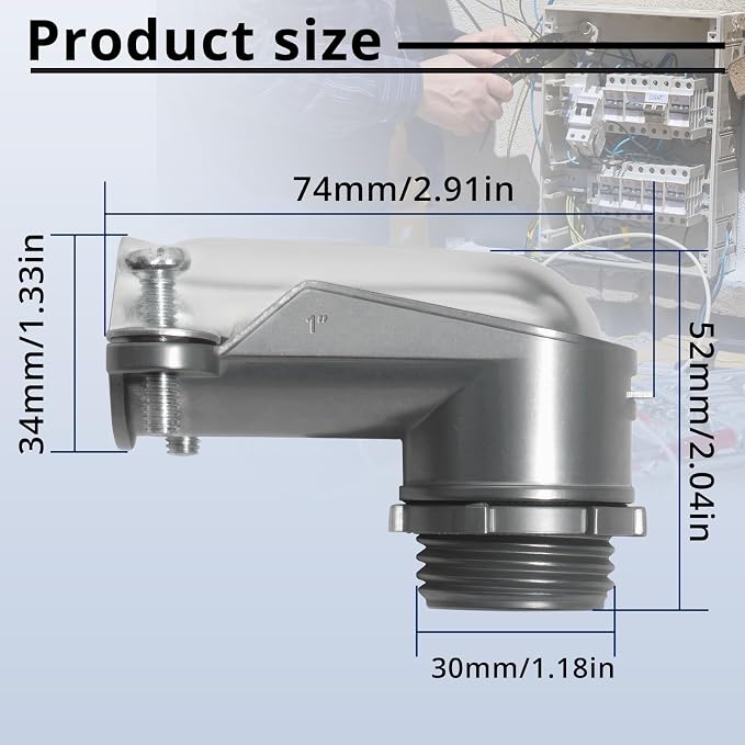 10-Pack 3/8" Flexible Metal Conduit Elbow, 90 Degree Squeeze Connectors - Image 2