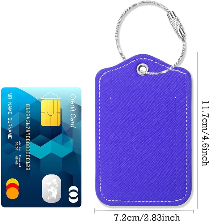 Luggage Tags for Suitcases-Leather Luggage Tag 4 Pack - Image 4