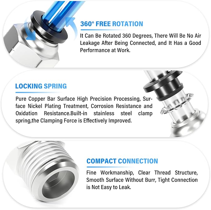 TAILONZ PNEUMATIC Male Straight 12mm Tube OD x 1/4 Inch NPT Thread Push to - Image 3