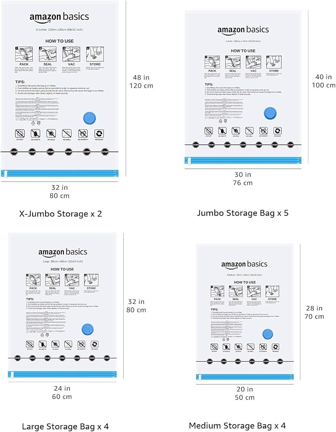 Amazon Basics Vacuum Compression Space Saving Storage Bags - Image 3