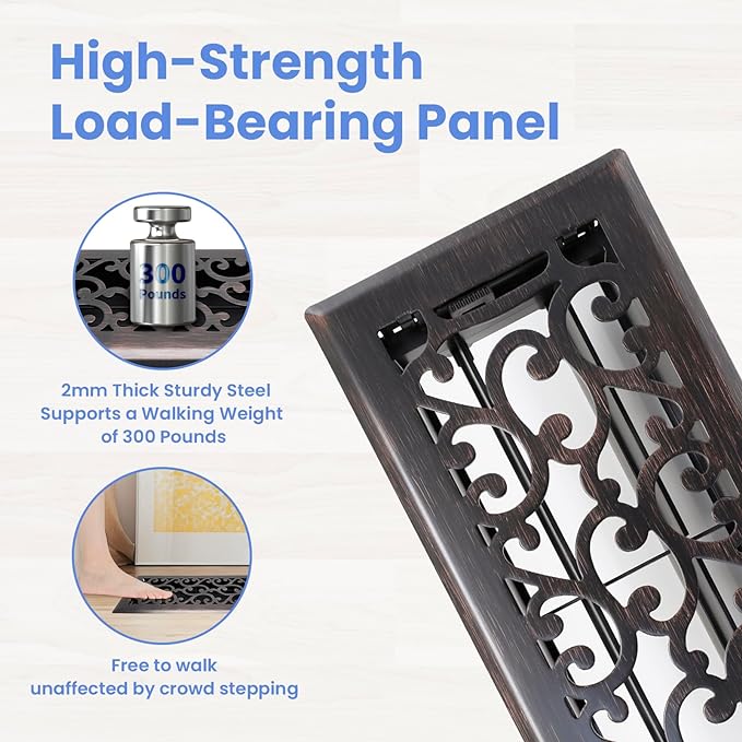 Howeall 4x12 Inches 2 Pack Heavy Duty Walkable Floor Register - Image 2