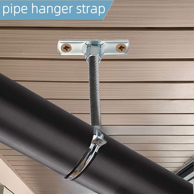 2 Sets Premium Adjustable Pipe Hanger Strap，Heavy Duty Galvanized Iron Stove - Image 8