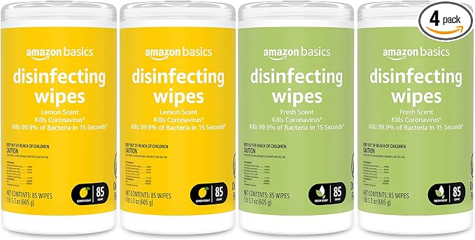 Amazon Basics Wipes, Lemon & Fresh Scent, Sanitizes/Cleans/Deodorizes by AmazonBasics
