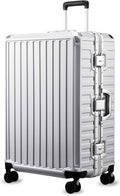 LUGGEX Checked Suitcase with Spinner Wheels, 28 Inch Aluminum Frame Zipperless by LuggeXLUGGAGE