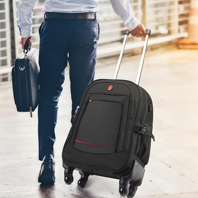 StarCloud 4-Wheel Checked Rolling Backpack 55L: Extra-Large Roller Travel - Image 7