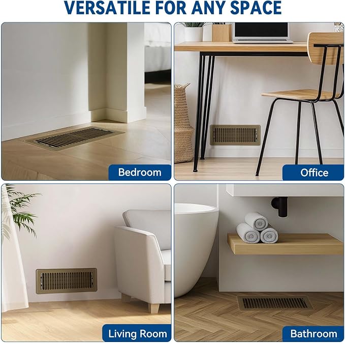 4" x 10" Floor Register Vent Covers 4Pack, Steel Floor Vent - Image 8
